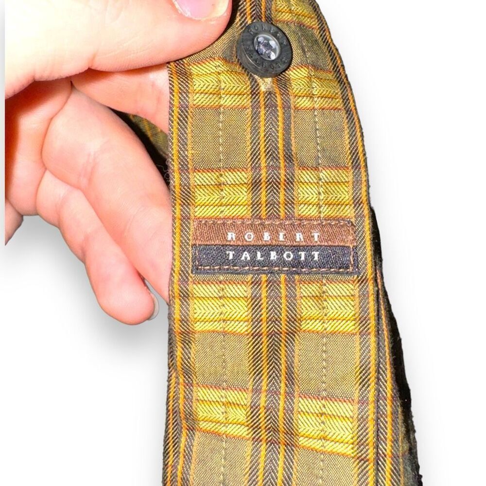 Robert Talbott Green Check Button Down Shirt Size… - image 7